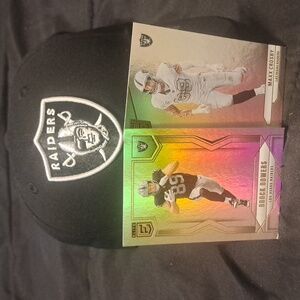 Las Vegas Raiders Black Cap and Trading Cards Set